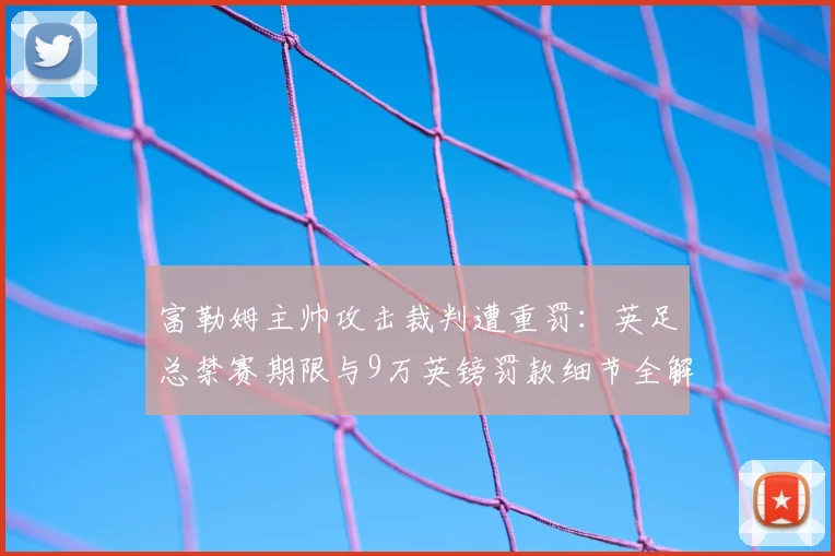 富勒姆主帅攻击裁判遭重罚：英足总禁赛期限与9万英镑罚款细节全解析